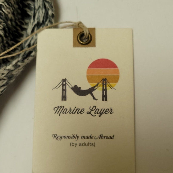 Marine Layer Knit Black Gray Cream Infinity Scarf - Picture 6 of 8